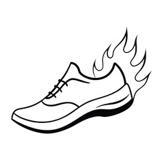 runner shoes silhouette design vector