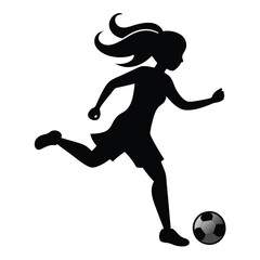 soccer woman silhouette design vector
