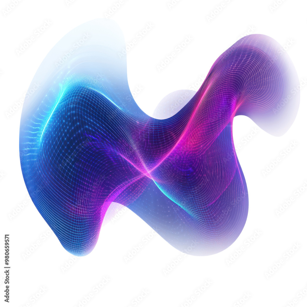 Wall mural mesmerizing abstract digital artwork featuring flowing dynamic waves of vibrant color light and ener