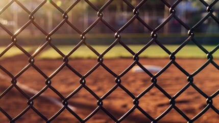 Fototapeta premium Detailed Close-Up of Black Chain Link Fence