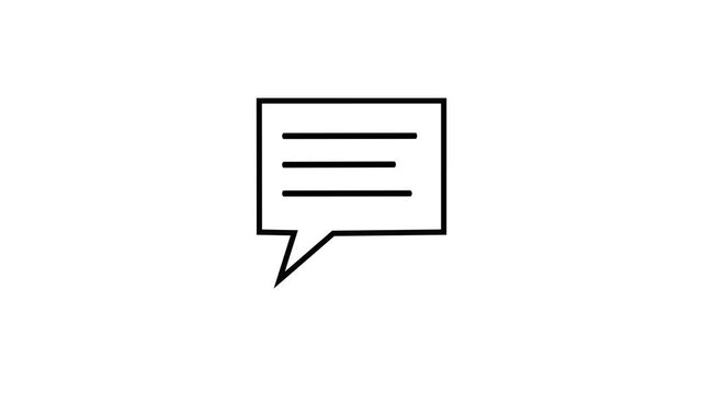 Speech bubble chat icon animation isolated background. Message icon. Communication or comment chat symbol animation.