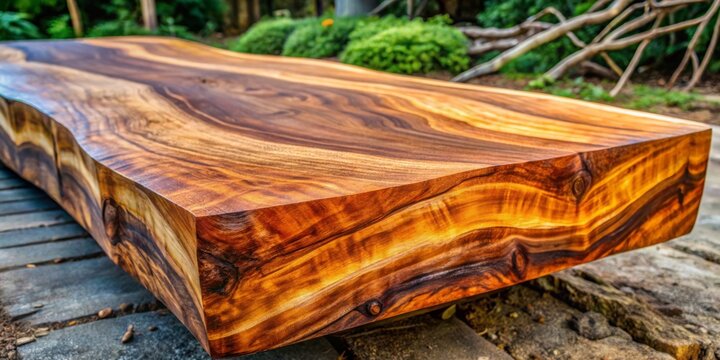 A close-up view of ocote wood highlights its beautiful, rustic texture, with undertones of honey and subtle patterns