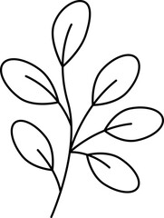 Hand drawn leaves outline illustration