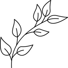 Hand drawn leaves outline illustration