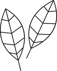 Hand-drawn leaves outline illustration