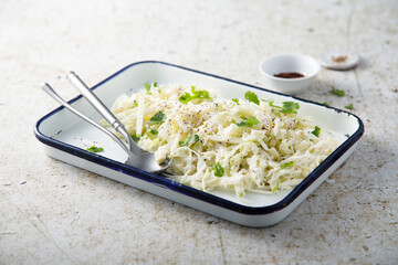 Healthy coleslaw salad with celery