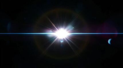 Obraz premium abstract lens flare yellow light over black background