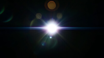 High-quality stock image of sun rays light effects, overlays or golden flare isolated on black background