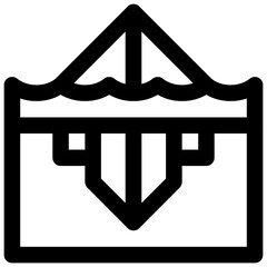 Iceberg. Editable stroke vector icon. © Side Project