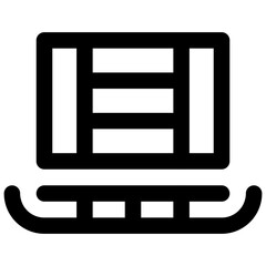 Sledge. Editable stroke vector icon.