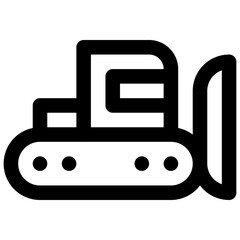 Fototapeta premium Snow plough. Editable stroke vector icon.