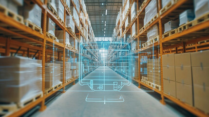a modern shipment tracking system in a warehouse through virtual technology system 