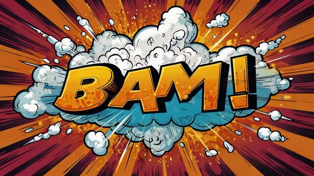 Illustration of a comic explosion with the word 'BAM!' Comic explosion art