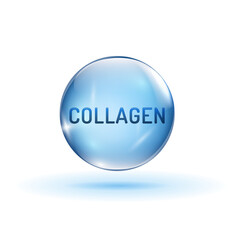 Collagen transparent icon. Connective tissue protein pictogram.