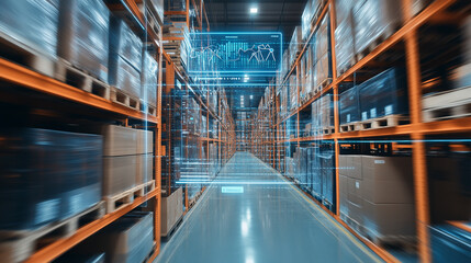 a modern shipment tracking system in a warehouse through virtual technology system 