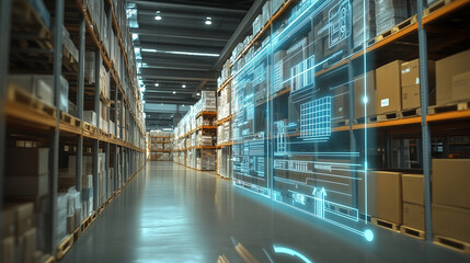 a modern shipment tracking system in a warehouse through virtual technology system 