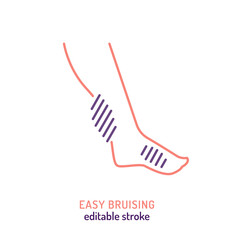 Easy bruising outline icon. Big bruise pictogram. Bleeding disorder