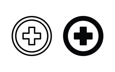 Fototapeta premium Plus icon, Medical symbol icon vector