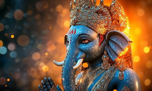 Ganesha greeting card, Indian theme
