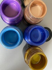 Metallic paint pots art