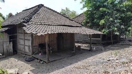 traditional wooden house in the asian village