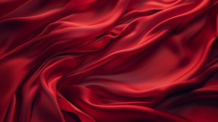 Obraz premium Red Silk Fabric Texture Background - Abstract Draped Design