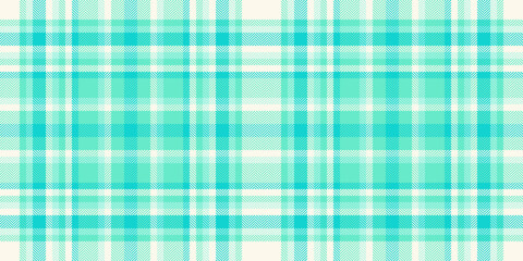Crease seamless textile tartan, mid check plaid pattern. France vector texture fabric background in teal and sea shell colors.