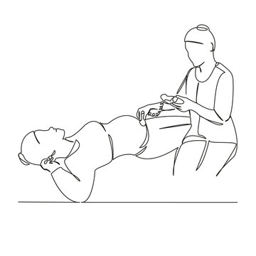 pregnant woman ultrasound examination line art clip art preview
