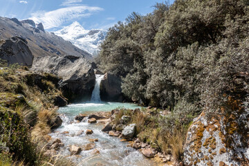 waterfall in the mountains