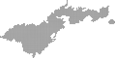 American Samoa dotted map with grunge texture in dot style. Abstract vector illustration of a country map with halftone effect for infographic. 