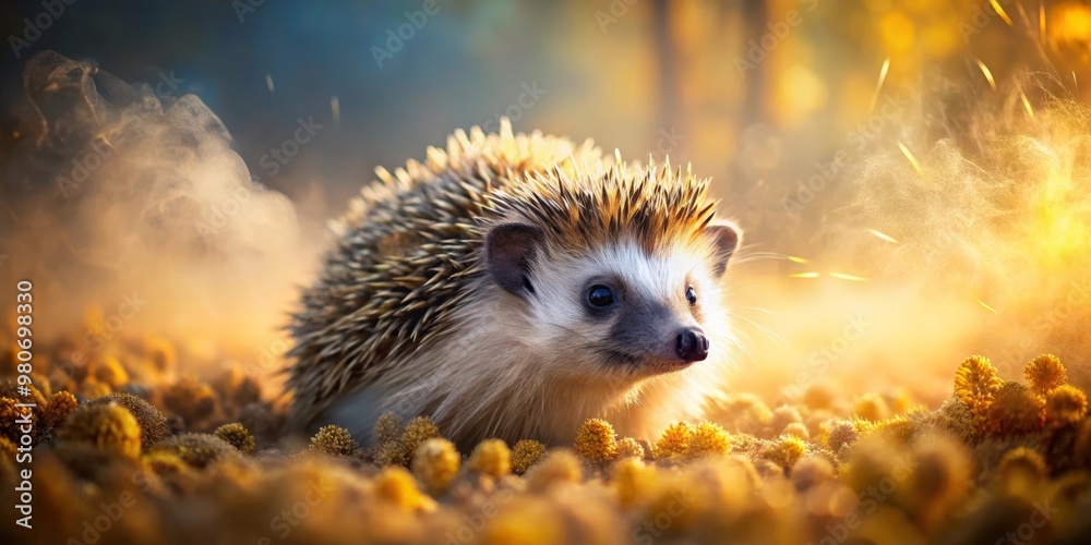 Poster hedgehog in the forest