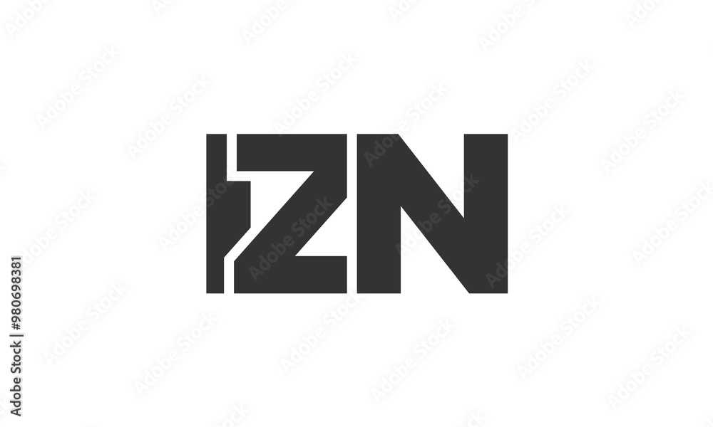 Poster izn logo design template with strong and modern bold text. initial based vector logotype featuring s