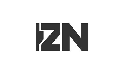 IZN logo design template with strong and modern bold text. Initial based vector logotype featuring simple and minimal typography. Trendy company identity.