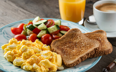 scrambled eggs and toast
