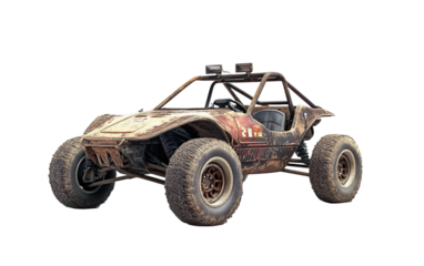 Desert buggy car isolated on white or transparent background