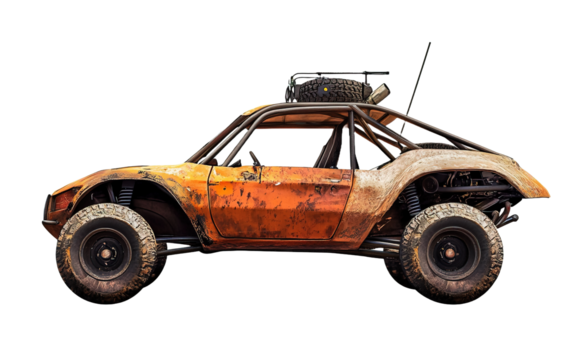 Desert buggy car isolated on white or transparent background