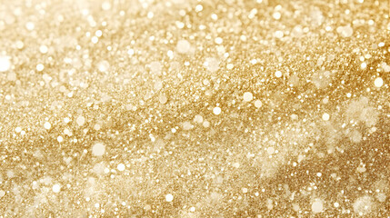 Abstract Golden Glitter Background with Sparkling Bokeh Lights and Shimmering Texture