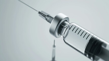 Closeup of a Medical Syringe: Healthcare and Vaccination