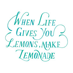 Png when life gives you lemon make lemonade calligraphy sticker