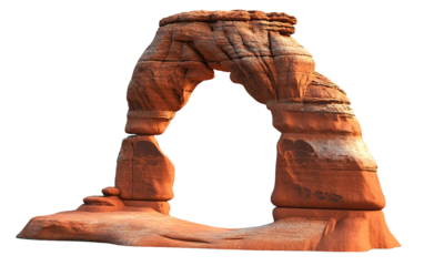 Delicate Arch isolated on white or transparent background