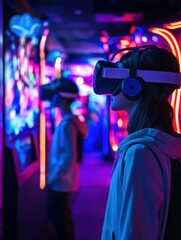 Cutting Edge Virtual Reality Experience in Vibrant Neon Hues