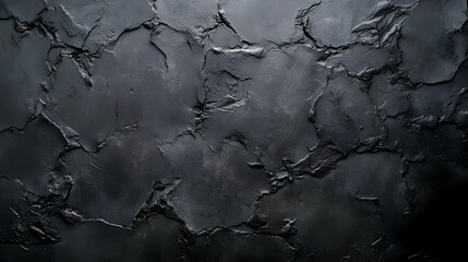 Abstract Black Texture Background with Cracked and Weathered Surface - Ideal for Design Projects