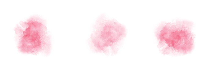 Watercolor splash. Set of red watercolor splashes on a white background. Red watercolor texture. Watercolor splatter stains artistic vector used as an element in the decorative design.