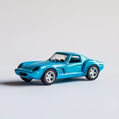 Naklejka premium A toy car stands on a white background. Toys for the boy. Plastic car.