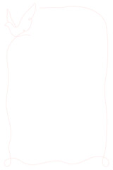 Bird frame png, line art animal illustration, transparent background