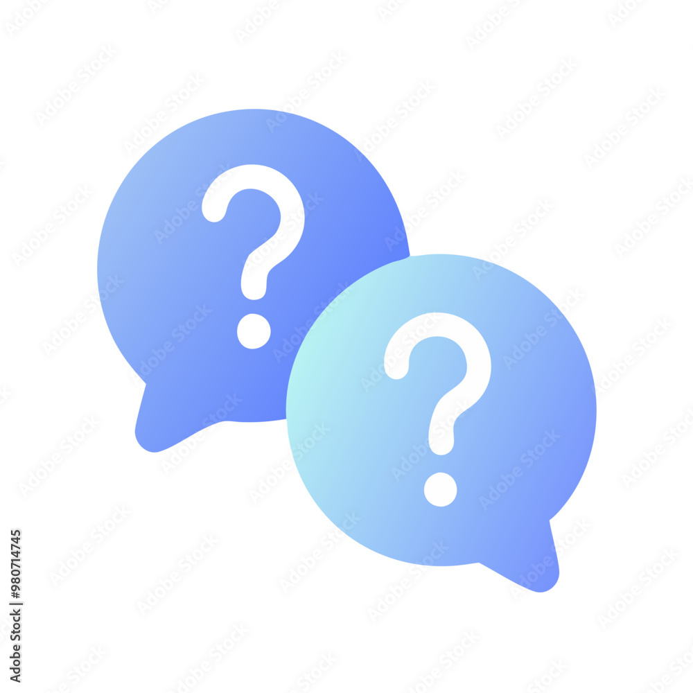 Wall mural question mark light blue icon