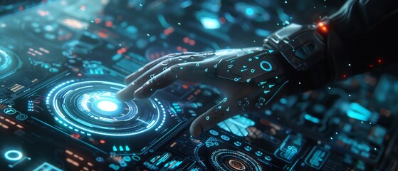 Gesturebased controls, advanced holographic interface, futuristic tech