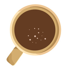 Hot chocolate png sticker, aerial view, drink illustration design