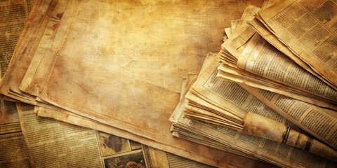 Warmly toned, distressed, and aged vintage newspaper background with worn edges, yellowed pages, and subtle texture, evoking nostalgia and retro charm.