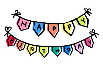 Happy birthday bunting png sticker, party decoration on transparent background